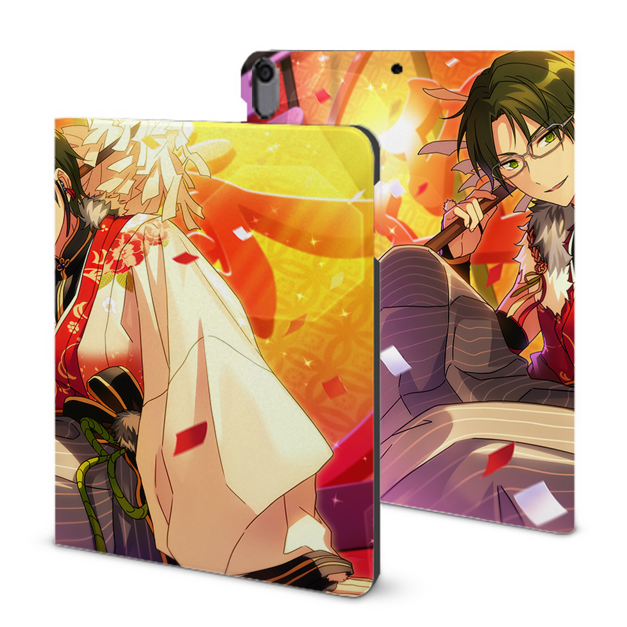 あんさんぶるスターズ! Ensemble Stars IPad ケース ブック型 PUレザー TPU 耐衝撃 軽量 薄型 ペン収納なし 全面保護 IPad 各モデル対応